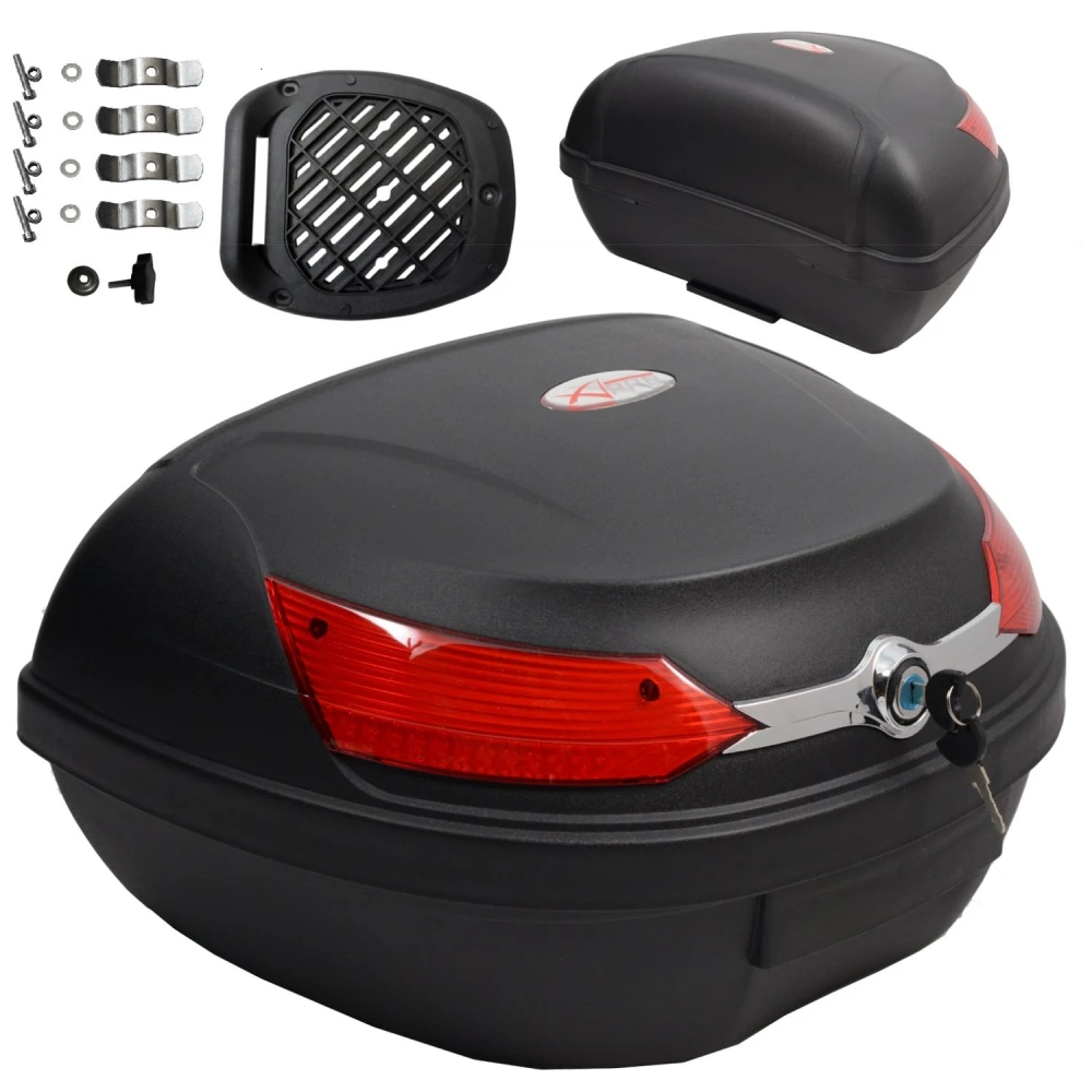 08018 Czarny Uniwersalny Kufer Motocyklowy Scooter XXL 46 L na 2 Kaski