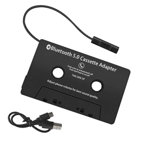 Adapter kasetowy Bluetooth do auta z zestawem głośnomówiącym i Bluetooth 5.0