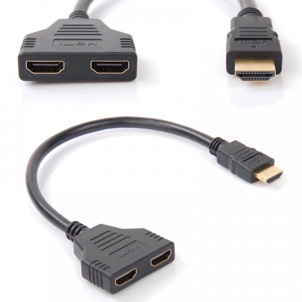 Adapter HDMI męski na 2 wyjścia HDMI żeńskie splitter satkit