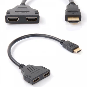 Adapter HDMI męski na 2 wyjścia HDMI żeńskie splitter satkit
