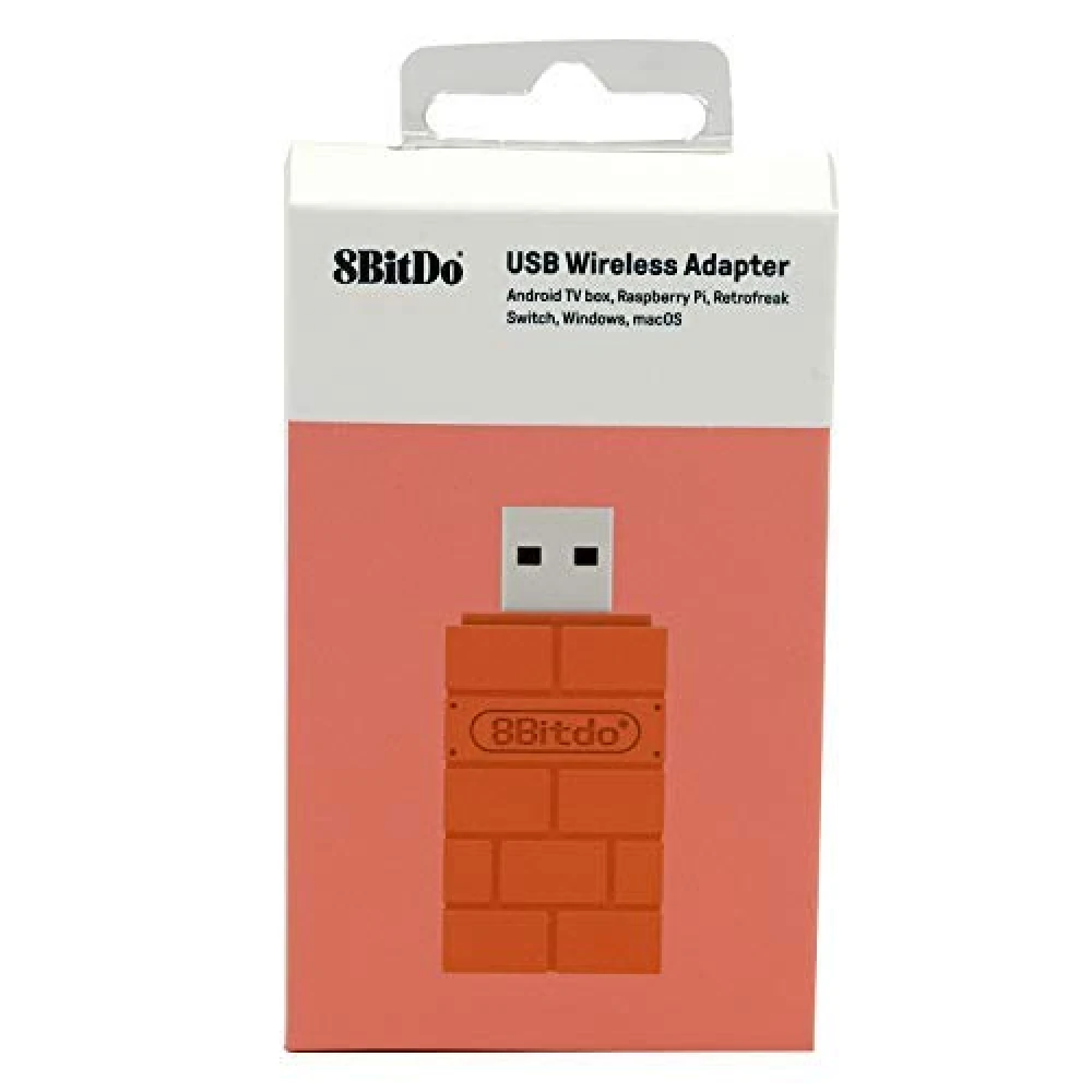 Detalle del adaptador inalámbrico 8bitdo para Nintendo Switch en color marrón