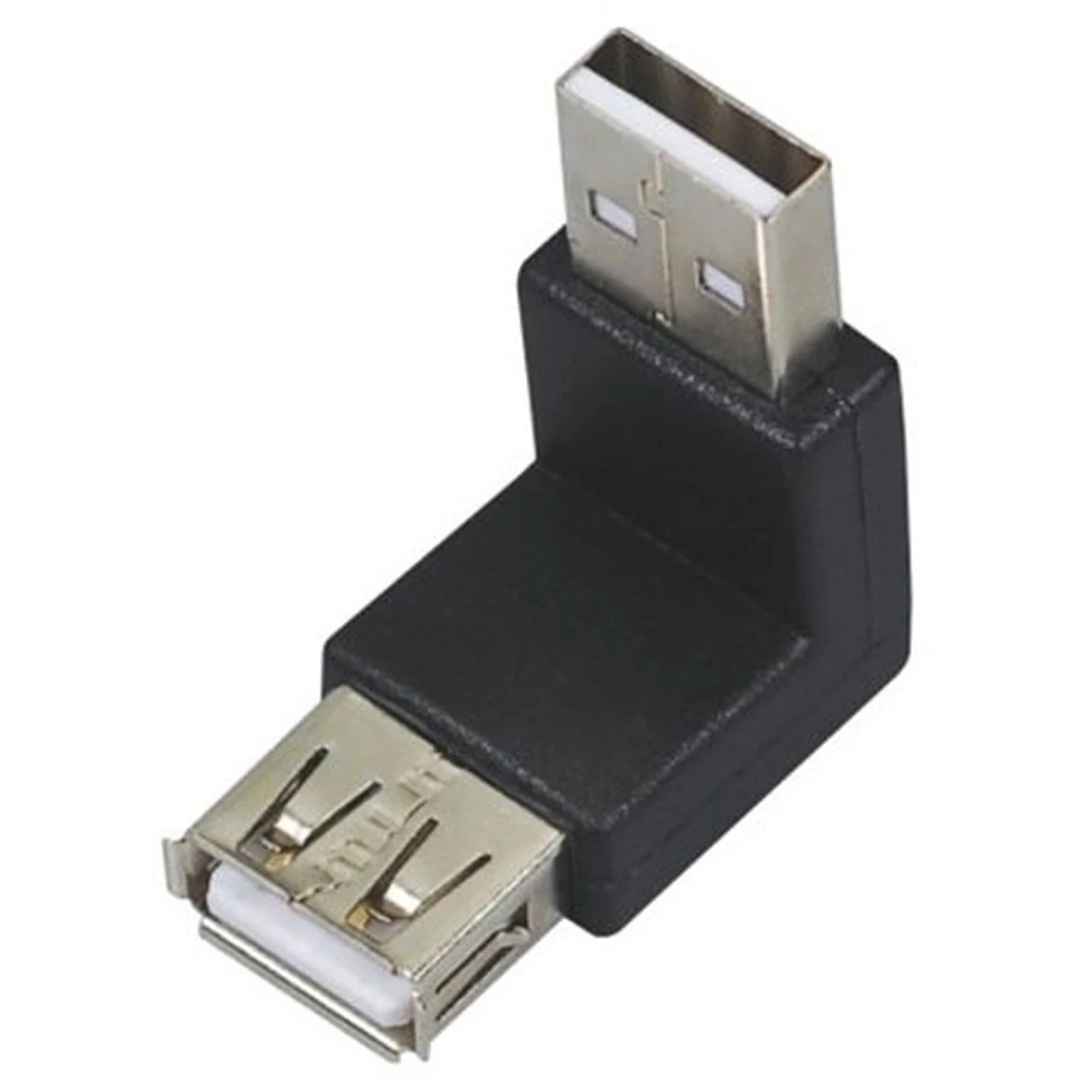 Adapter USB męski na USB żeński 90° do kompaktowych połączeń