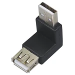 Adapter USB męski na USB żeński 90° do kompaktowych połączeń
