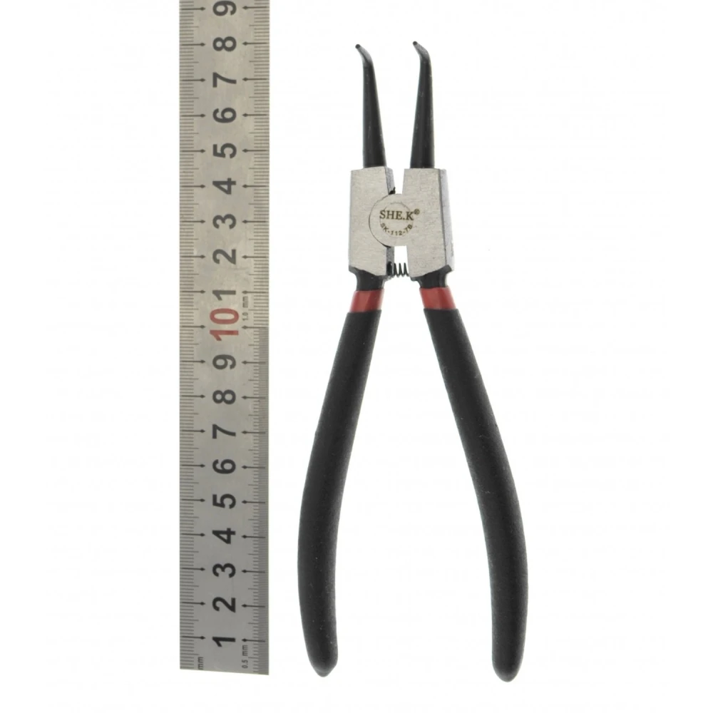 Szczypce wygięte do segerów 180mm SK-112-7b SHEK do pierścieni zabezpieczających