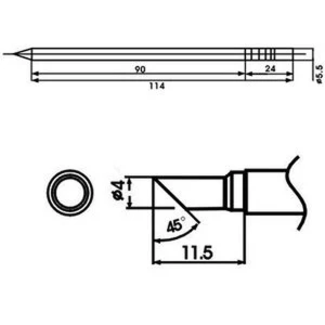 Aoyue LF-4C grotka lutownicza z grzałką do stacji lutowniczych