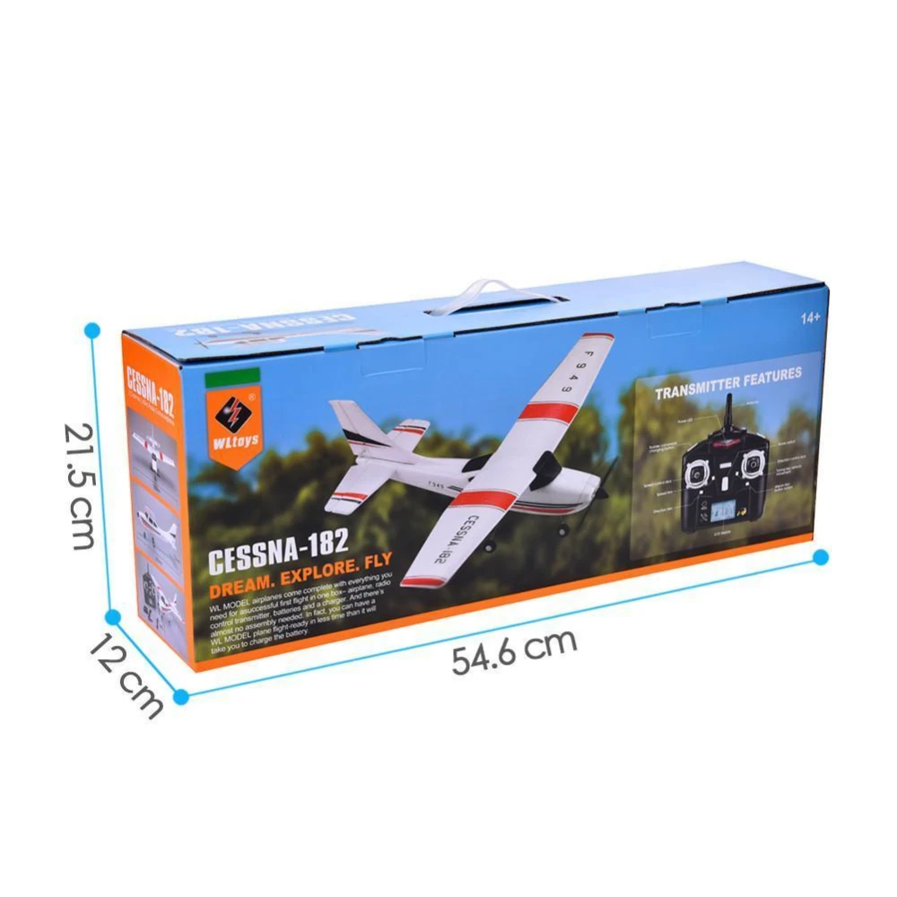 Detalle de alerones y timón del Avion RC Wltoys Cessna 182