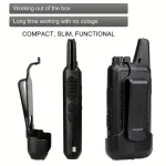 Pack de 2 walkie talkies Baofeng T20 recargables con carga USB y auriculares pinganillo