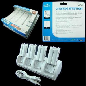 Stacja ładująca 4 kontrolery Wii z 4 bateriami do Wii Remote