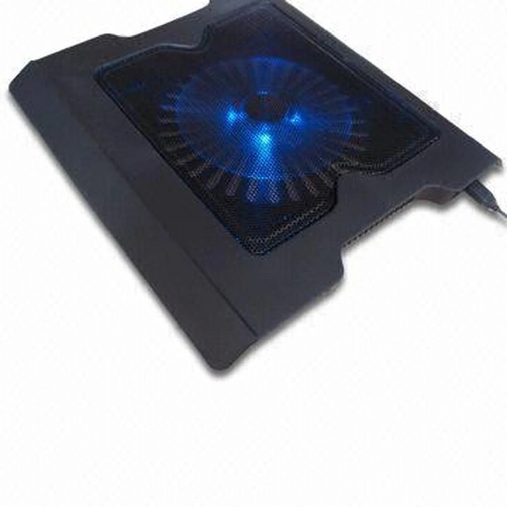 Base ventilada para ordenador portátil Mod-883 mostrando ventilador y elevador trasero