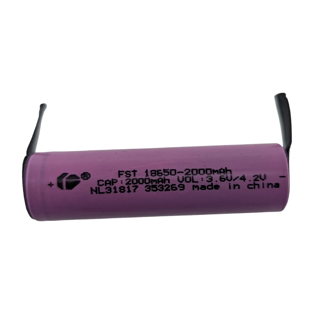 Akumulator 18650 2000mAh z blaszką do lutowania - wysoka pojemność i trwałość