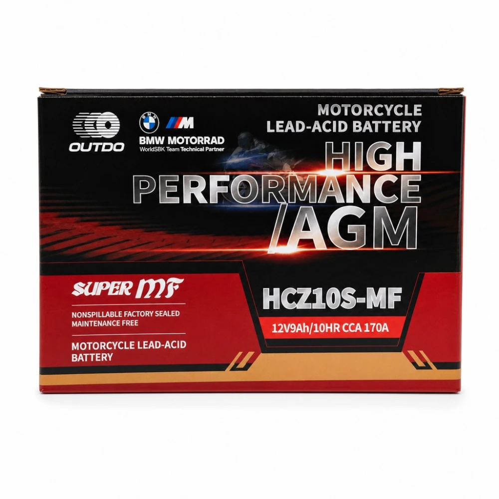 Akumulator Moto AGM 12V 9Ah OUTDO HCZ10S-MF - Zamiennik Yuasa YTZ10S(-BS) / GTZ10S / ETZ10S