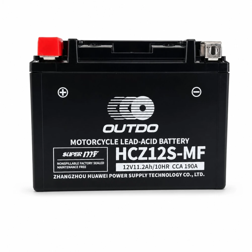 Akumulator Motocyklowy AGM 12V 11.2Ah OUTDO HCZ12S-MF - Zamiennik Yuasa YTZ12S(-BS) / GTZ12S / ETZ12S