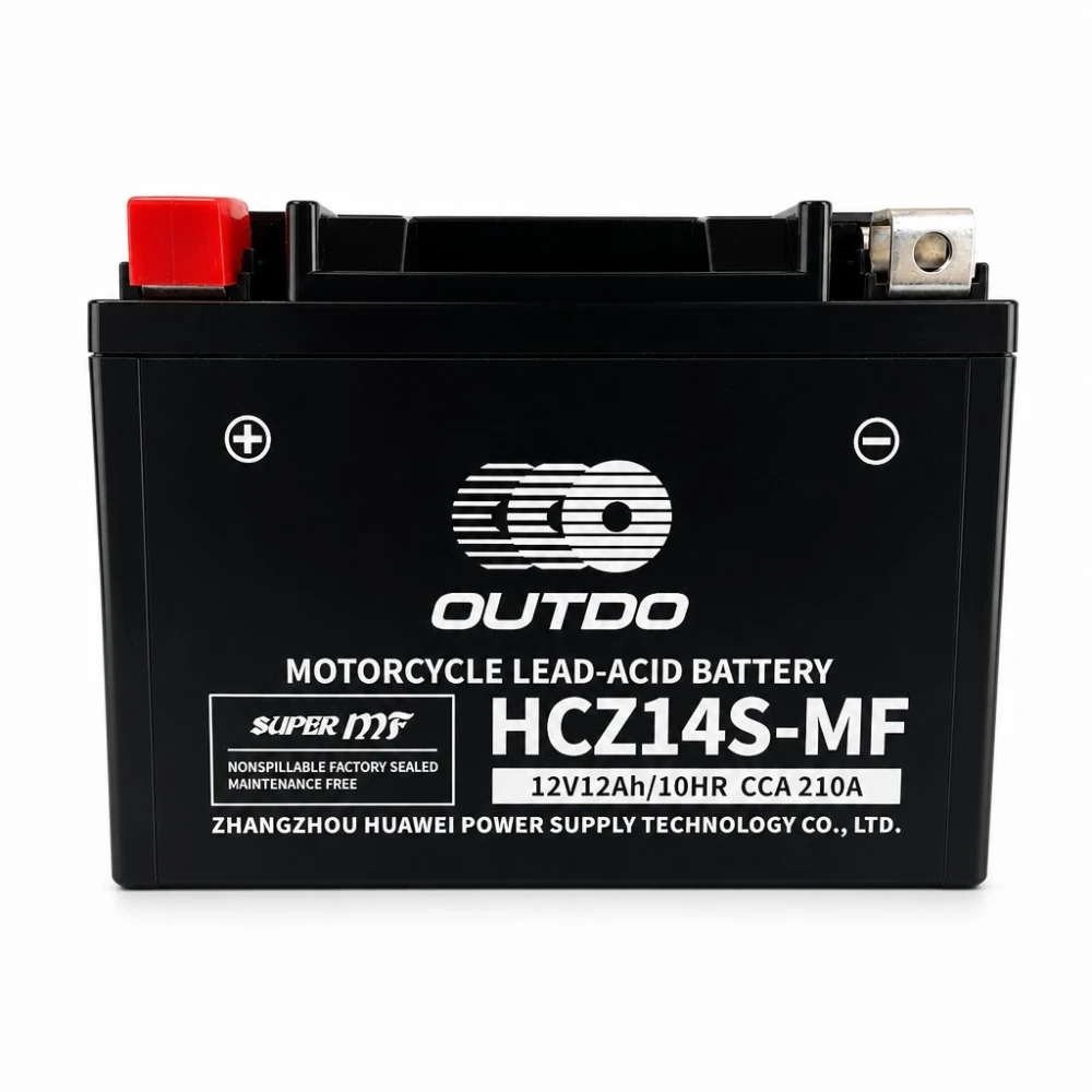 Akumulator Motocyklowy AGM 12V 12Ah OUTDO HCZ14S-MF - Zamiennik Yuasa YTZ14S(-BS) / GTZ14S / ETZ14S