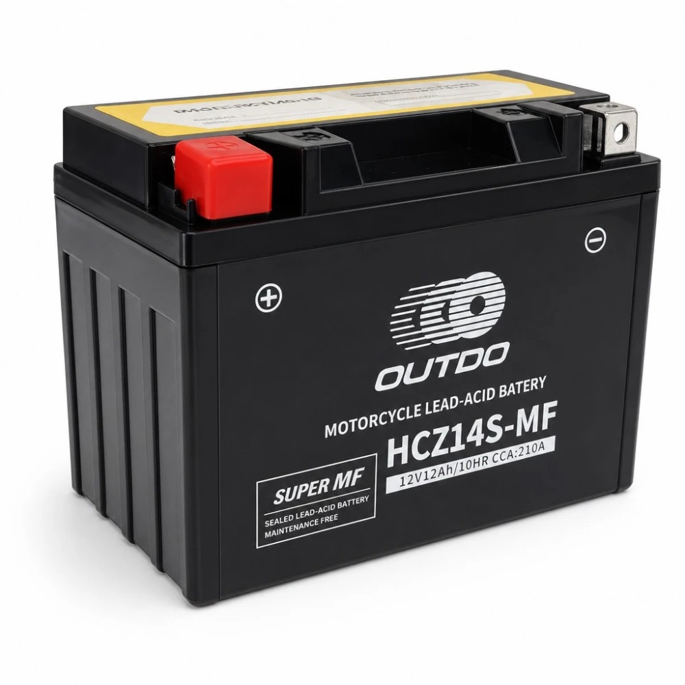 Akumulator Motocyklowy AGM 12V 12Ah OUTDO HCZ14S-MF - Zamiennik Yuasa YTZ14S(-BS) / GTZ14S / ETZ14S