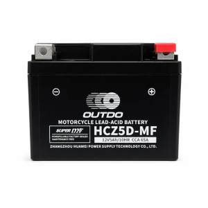 OUTDO Akumulator Motocyklowy AGM 12V 5Ah OUTDO HCZ5D-MF - Zamiennik Yuasa YTZ7S-BS / GTZ7S / ETZ5L-BS