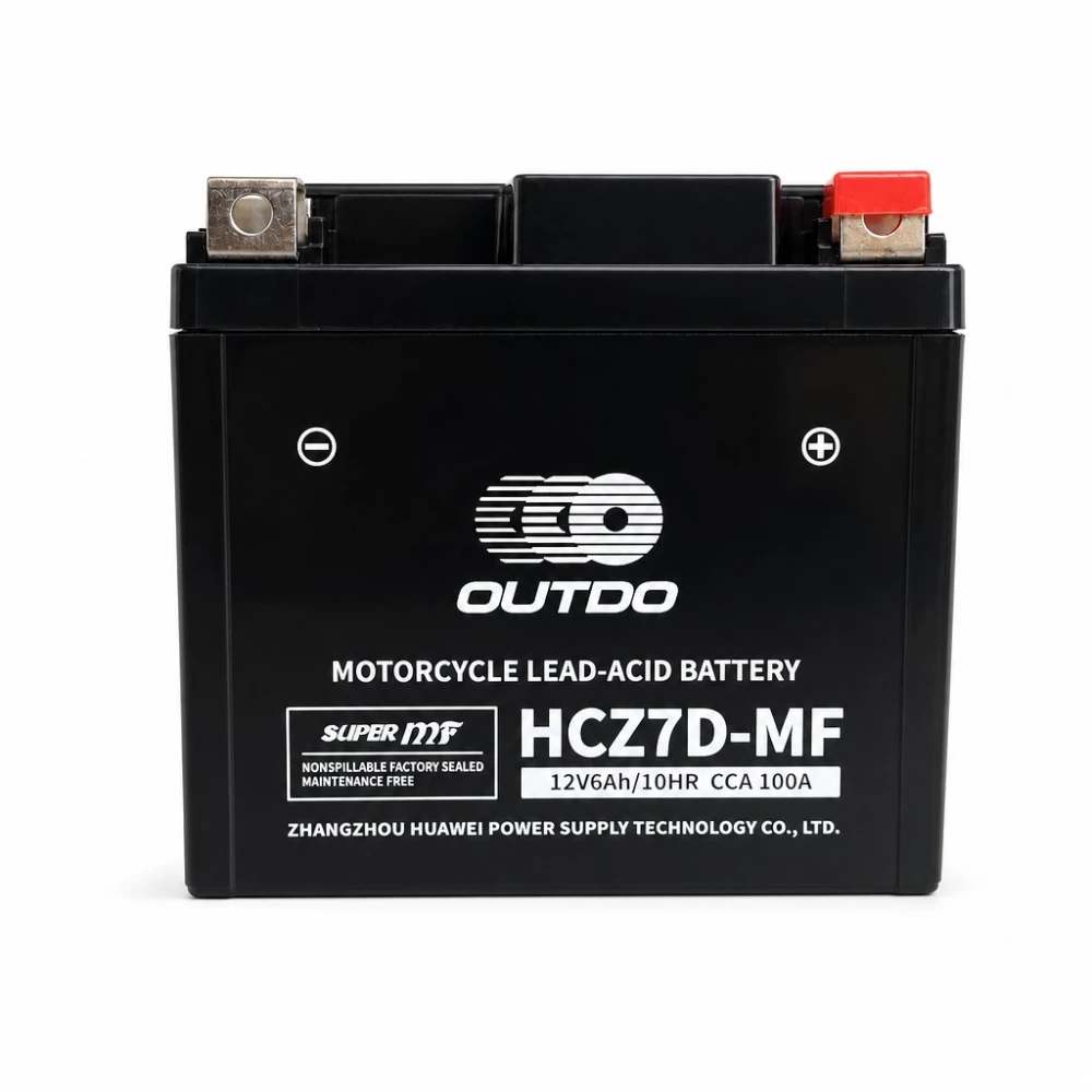 Akumulator Motocyklowy AGM 12V 6Ah OUTDO HCZ7D-MF - Zamiennik Yuasa YTZ7S-BS / GTZ7S / ETZ7S