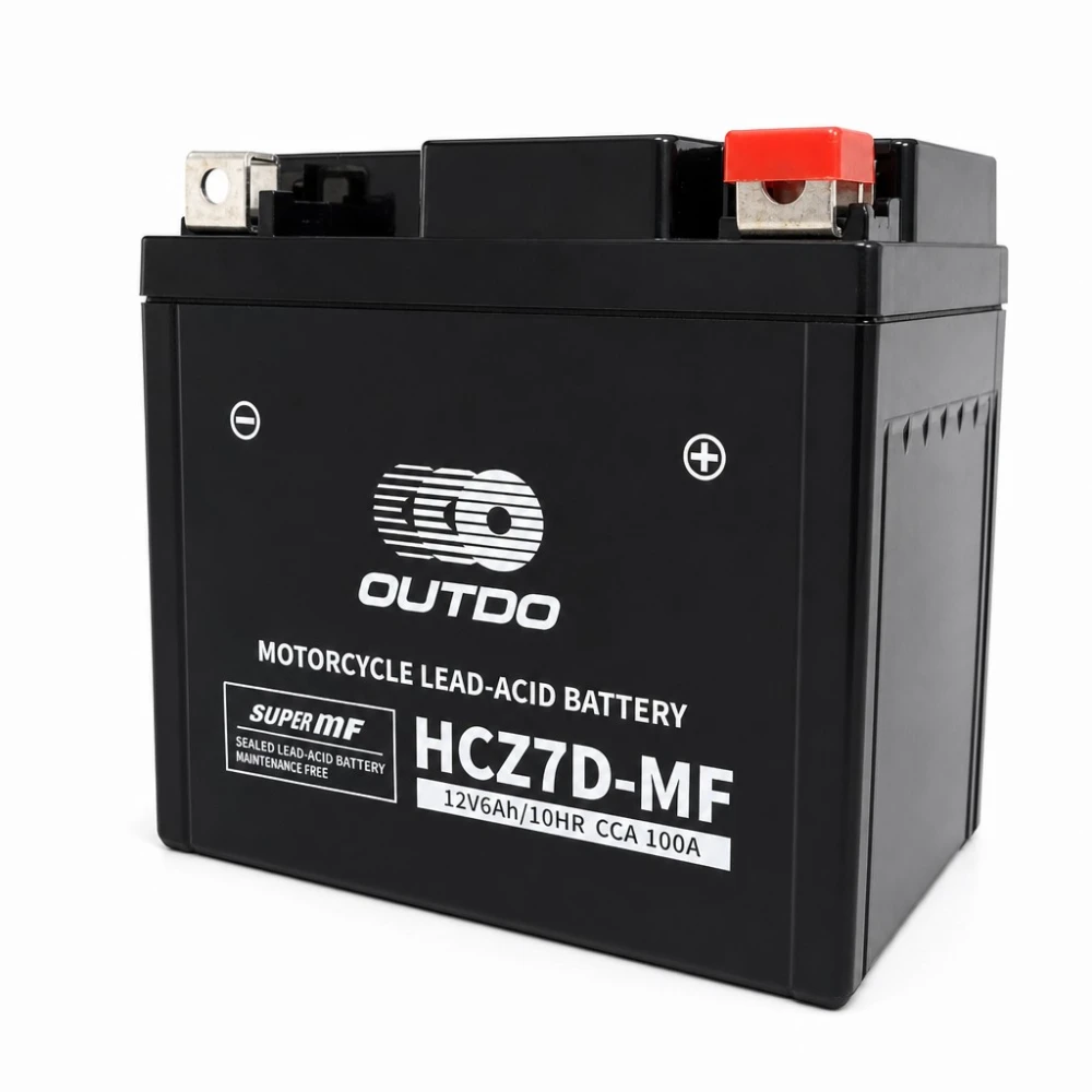 Akumulator Motocyklowy AGM 12V 6Ah OUTDO HCZ7D-MF - Zamiennik Yuasa YTZ7S-BS / GTZ7S / ETZ7S