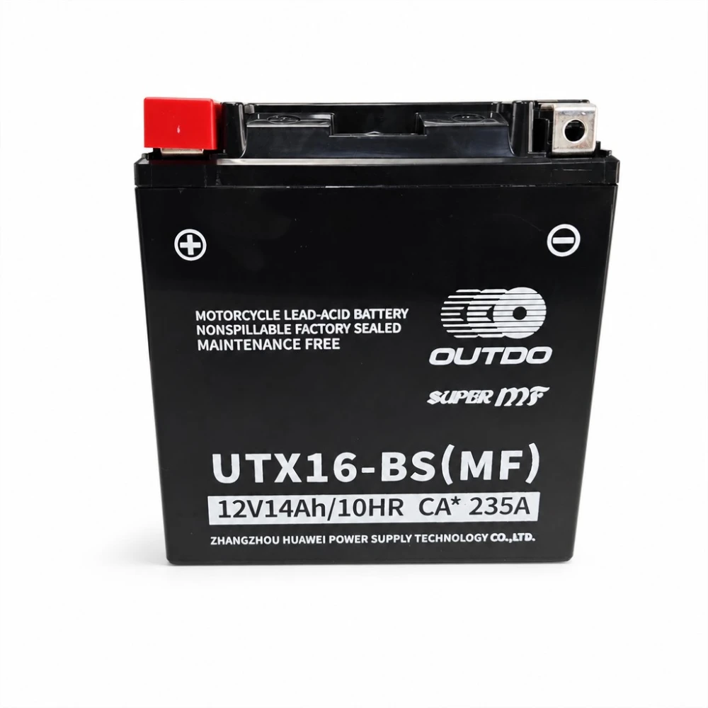Akumulator Moto AGM 12V 14Ah OUTDO UTX16-BS(MF) - Zamiennik Yuasa YTX16-BS / GTX16-BS / ETX16-BS / 16-B