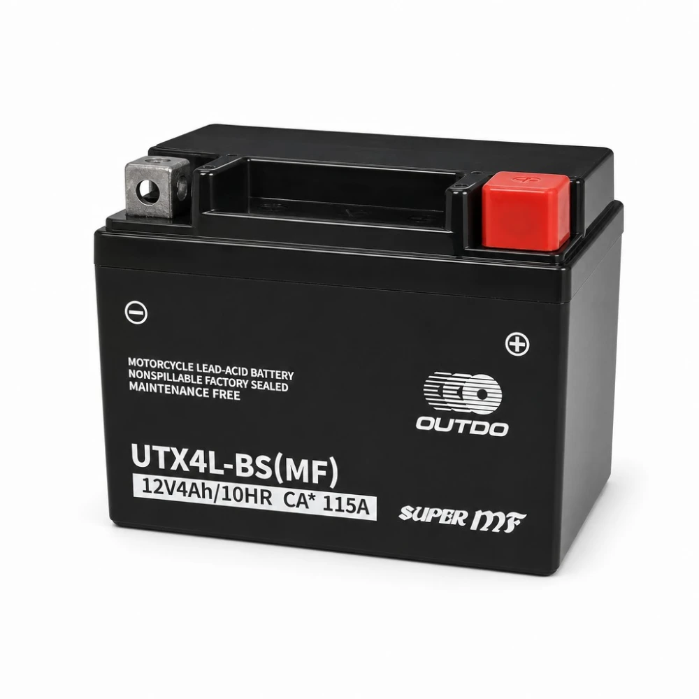 Akumulator Moto AGM 12V 4Ah OUTDO UTX4L-BS(MF) - Zamiennik Yuasa YTX4L-BS / GTX4L-BS / ETX4L-BS