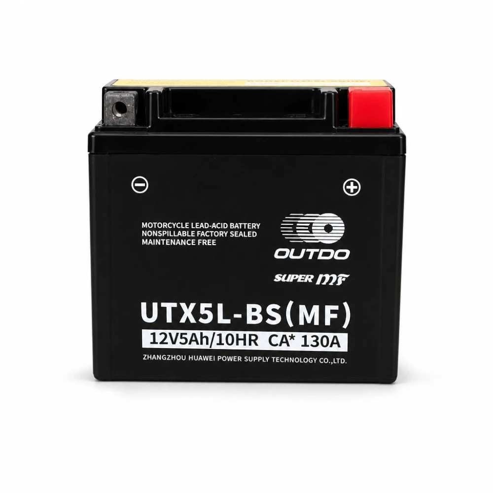 Akumulator Moto AGM 12V 5Ah OUTDO UTX5L-BS(MF) - Zamiennik Yuasa YTX5L-BS / GTX5L-BS / ETX5L-BS