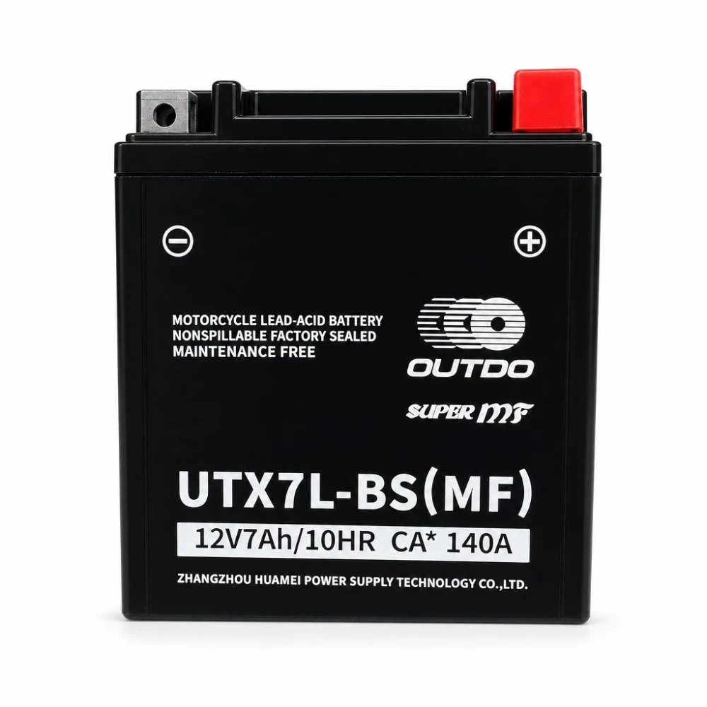 Akumulator Motocyklowy AGM 12V 7Ah OUTDO UTX7L-BS(MF) - Zamiennik Yuasa YTX7L-BS / GTX7L-BS / ETX7L-BS