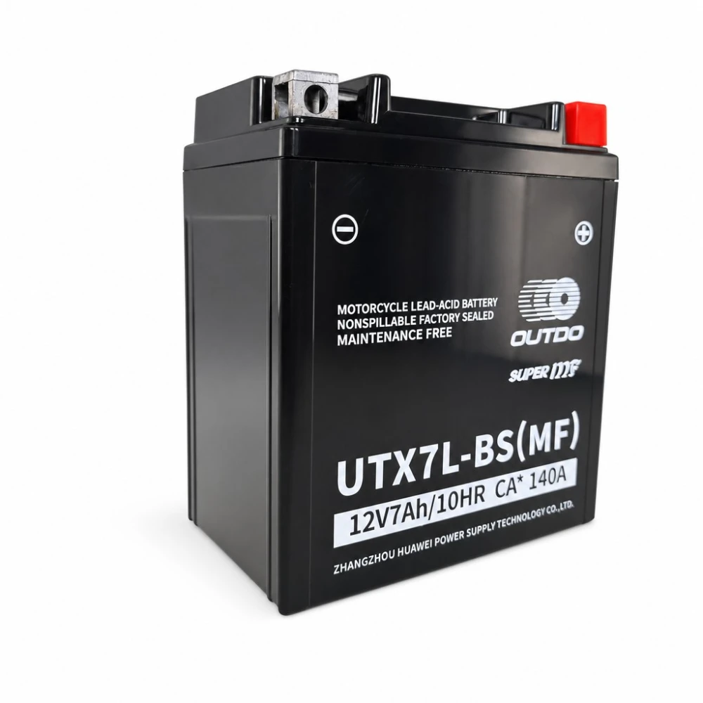 Akumulator Motocyklowy AGM 12V 7Ah OUTDO UTX7L-BS(MF) - Zamiennik Yuasa YTX7L-BS / GTX7L-BS / ETX7L-BS