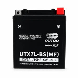 OUTDO Akumulator Motocyklowy AGM 12V 7Ah OUTDO UTX7L-BS(MF) - Zamiennik Yuasa YTX7L-BS / GTX7L-BS / ETX7L-BS