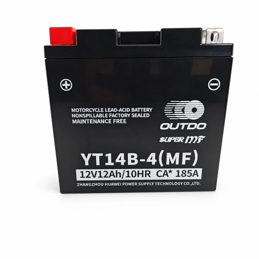 Akumulator Moto AGM 12V 12Ah OUTDO YT14B-4(MF) - Zamiennik Yuasa YT14B-BS / GT14B-BS / GT14B-4 / ETZ14B-BS / ET14B-4