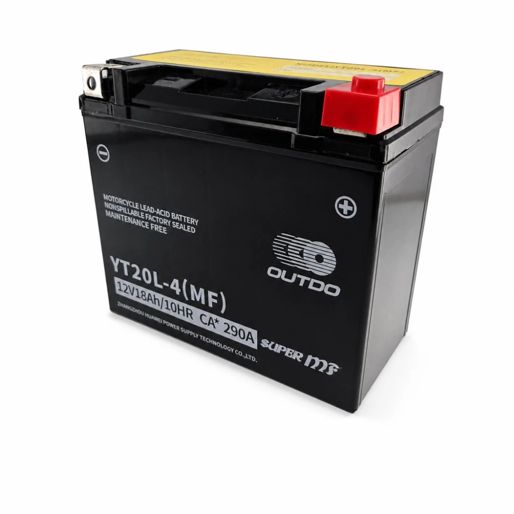 Akumulator Motocyklowy AGM 12V 18Ah OUTDO YT20L-4(MF) - Zamiennik Yuasa YTX20L-BS / GTX20L-BS / ETX20L-BS / Y50-N18L-A
