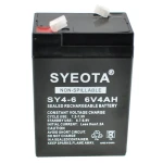 Batería plomo 6V 4Ah SY4-6 Songyuan en vista superior con terminales
