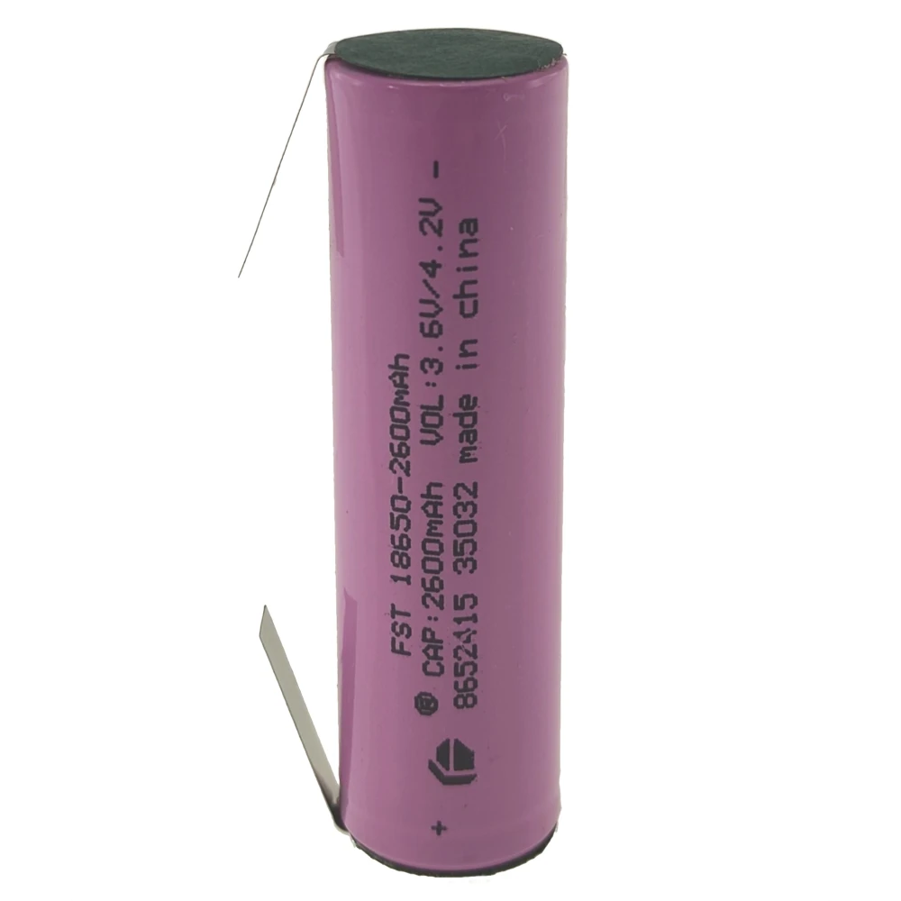 Wysokiej jakości akumulator 18650 2600mAh 3,7V z blaszką do lutowania