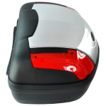 Kufer motocyklowy 46 l uniwersalny srebrny - na 2 kaski z zamkiem