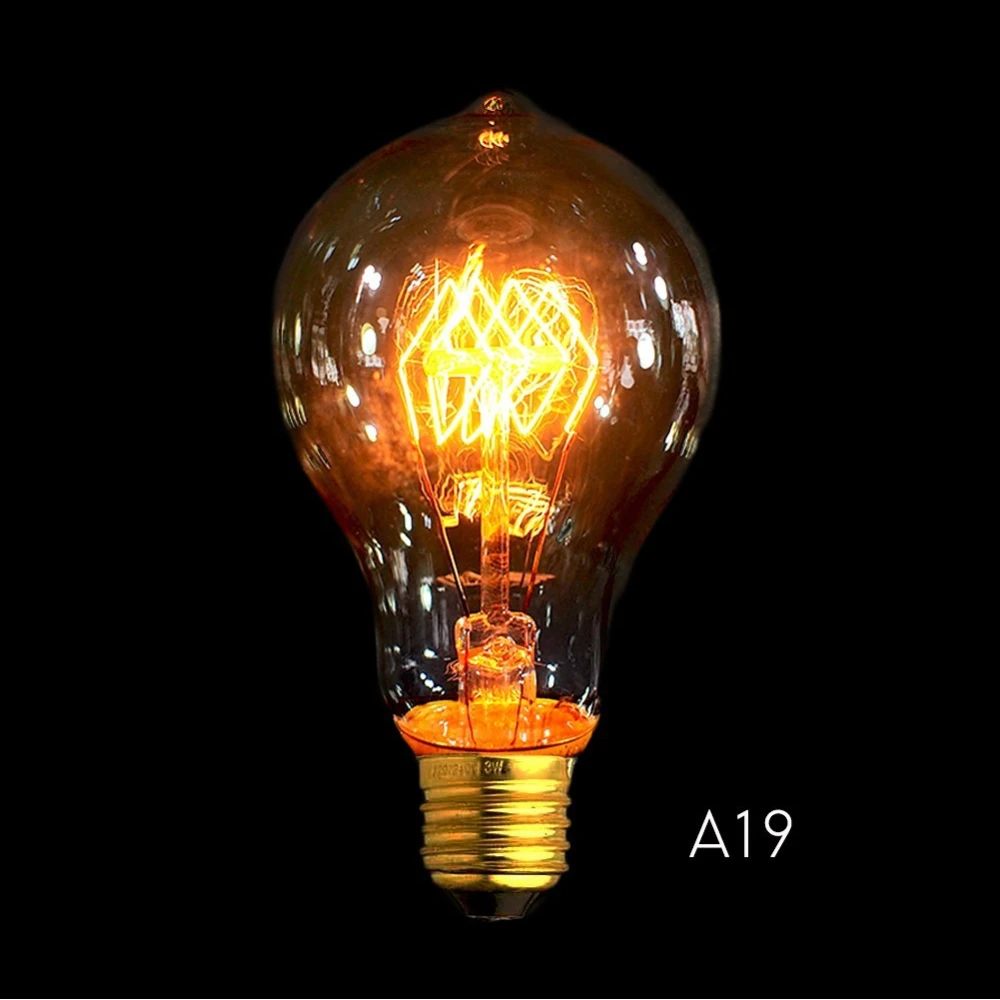 Żarówka Edison vintage E27 40W A19B spiralna do dekoracji industrialnej