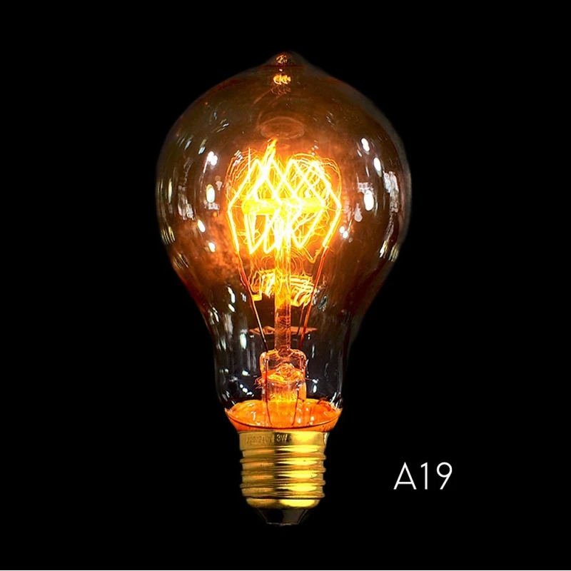 Żarówka Edison vintage E27 40W A19B spiralna do dekoracji industrialnej