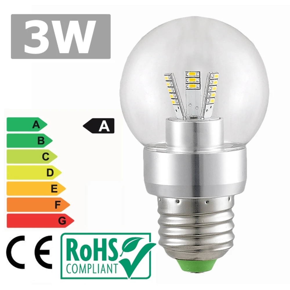 Żarówka LED E27 3W 6500K 360° jasne białe światło