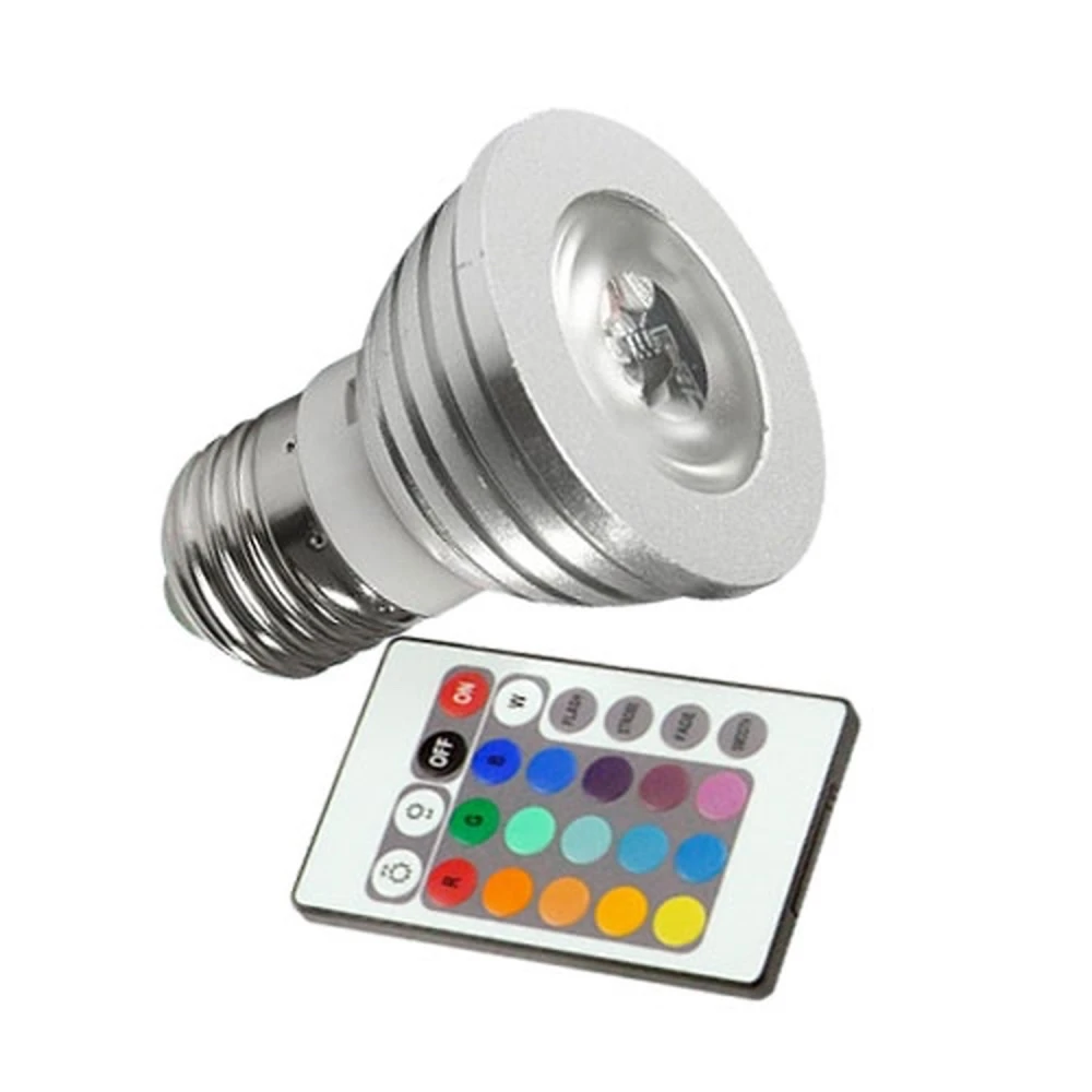 Żarówka LED RGB E27 3W z pilotem do wszechstronnego oświetlenia