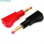 BP4450 wtyk bananowy męski 4mm prosty z tylnym gniazdem (czerwony i czarny)