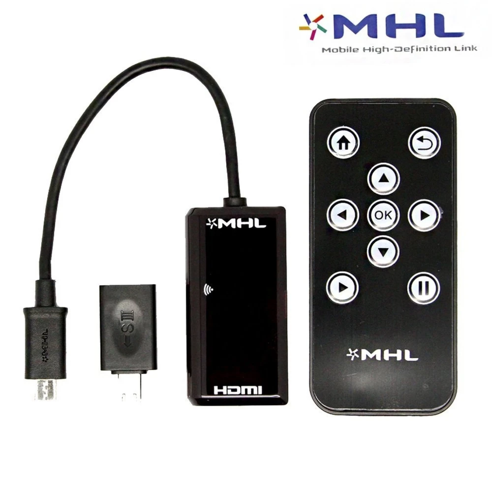 Kabel adapter MHL na HDMI z pilotem do Galaxy S2, S3, S4, S5, Note 2 i HTC One