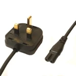Kabel zasilający C5 Cloverleaf do UK z bezpiecznikiem i uziemieniem