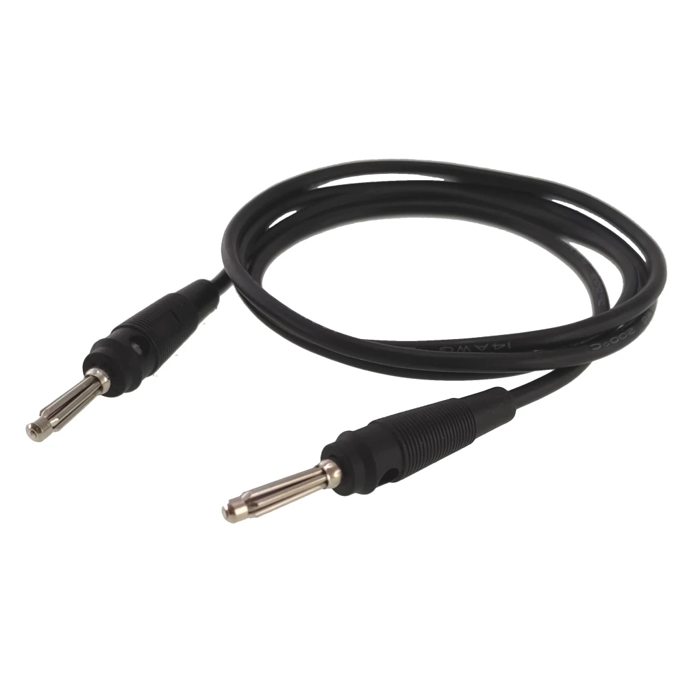 Przewód pomiarowy bananowy męski-męski 4mm 1m czarny 14AWG