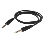 Detalle del conector banana macho de 4mm del cable de prueba negro