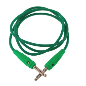 Przewód pomiarowy banana męski-męski 4mm 1m zielony 14AWG silikonowy