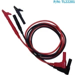 Kabel bananowy 4mm z krokodylkami TL22201 czerwony i czarny Amass