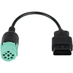 Kabel OBD2 9 pin na 16 pin do ciężarówki Cummins - profesjonalny adapter diagnostyczny