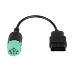 Kabel OBD2 9 pin na 16 pin do ciężarówki Cummins - profesjonalny adapter diagnostyczny