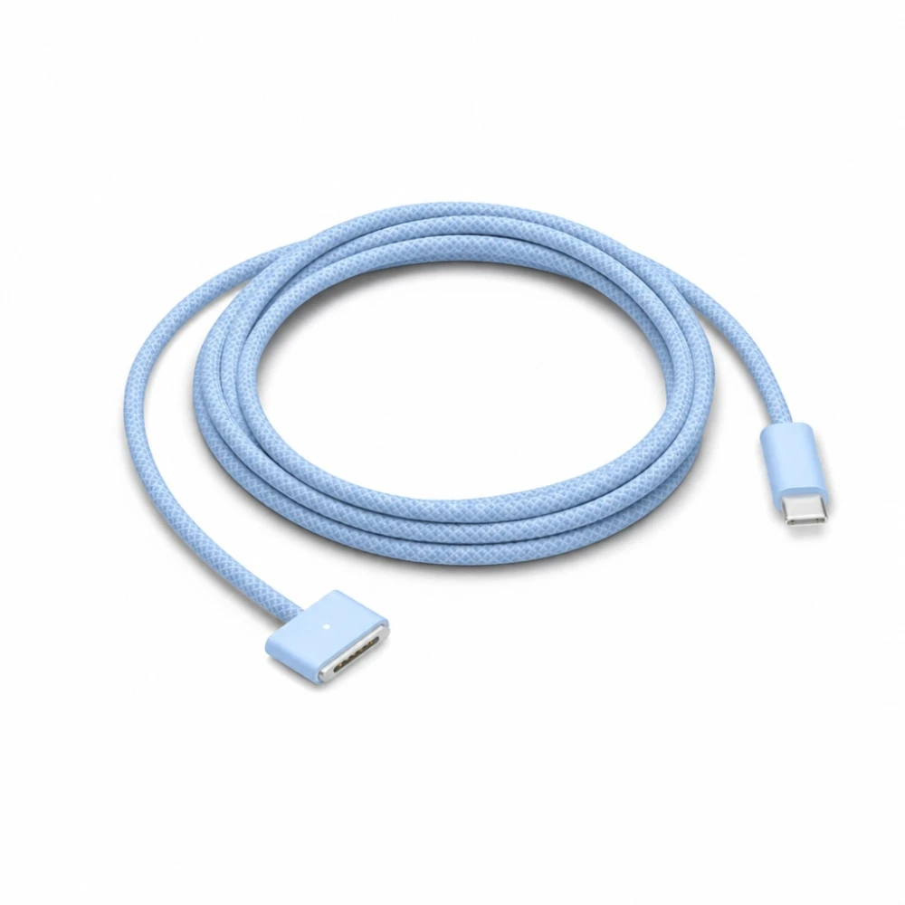 Kabel USB-C do MagSafe 3 140W do MacBook Pro i Air - 2 m pleciony, Błękit nieba