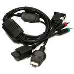 Cable VGA para PS3 Wii mostrando conectores RCA y VGA
