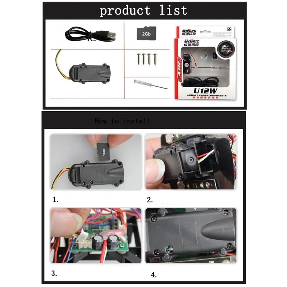Kamera HD do quadcoptera U12W kompatybilna z modelami U818A i U829A