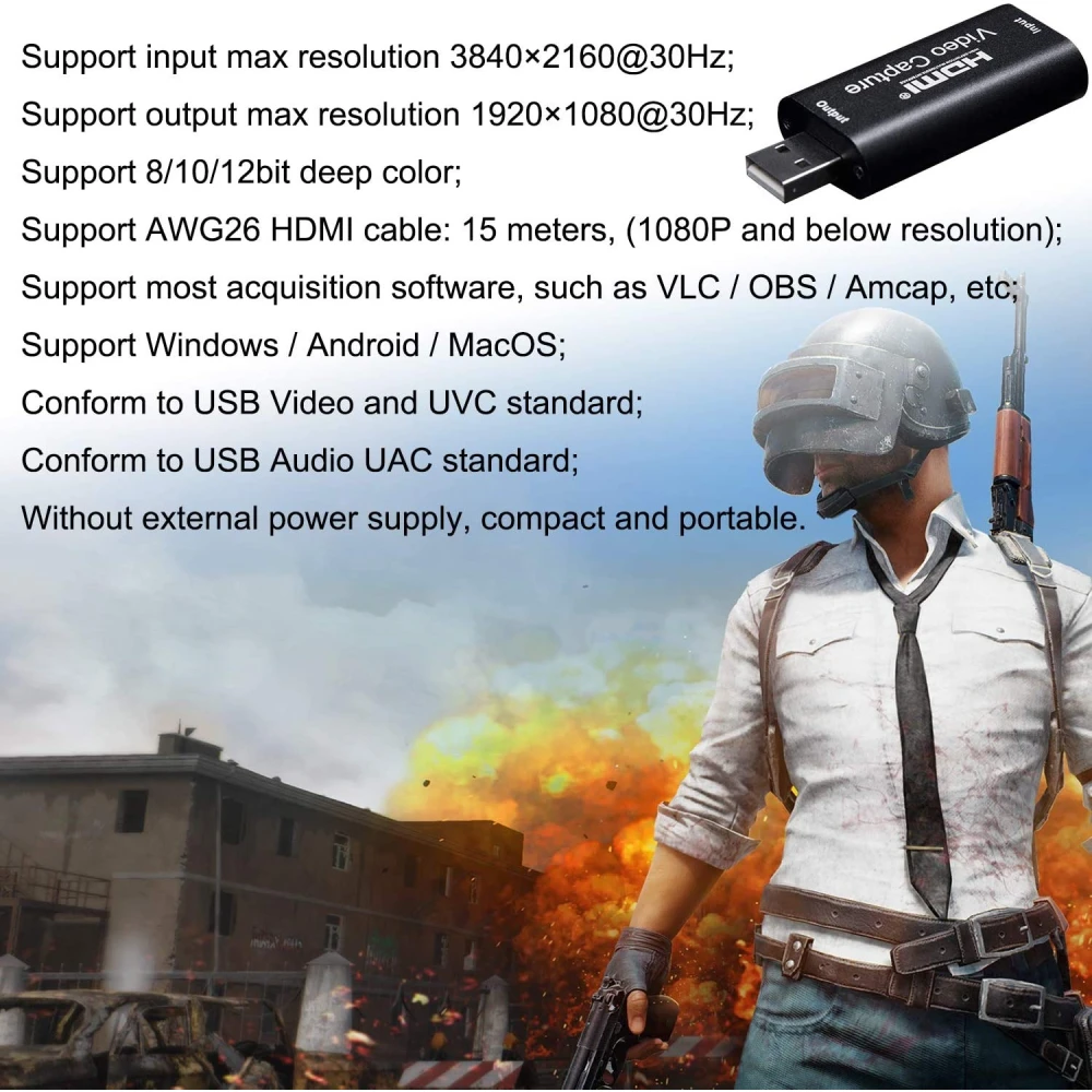Karta przechwytująca HDMI USB 1080P do streamingu, gier i wideokonferencji