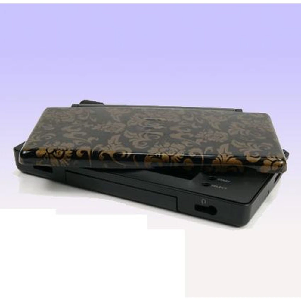 Obudowa zamienna Nintendo DS Lite złote kwiaty na czarnym tle